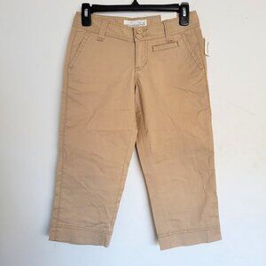 NEW Aeropostale Tan Cargo Utility Capri Pocket Pants Size 0